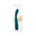 Teal Luxe Lille slim rechargeable vibrator with textured curved tip displayed on white and gold decorative packaging.