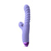 Lavender Luxe Nova dual stimulator with textured thrusting shaft and clitoral attachment, sleek ergonomic design.