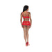 Magic Silk Ooh La Lace Bralette, Garter Skirt & G - string Set Red S/m - SexToy.com