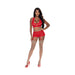 Magic Silk Ooh La Lace Bralette, Garter Skirt & G - string Set Red S/m - SexToy.com