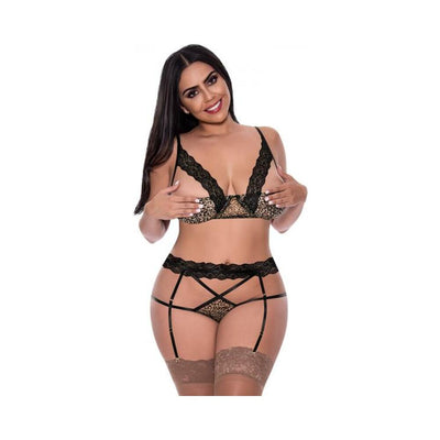 Magic Silk Purrrfect Balconette Bra & Garter Panty Leopard