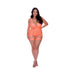 Magic Silk Rude Awakening Stirrup Chemise & Split Crotch Panty Set Neon Orange Queen Size - SexToy.com