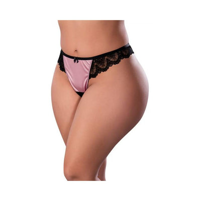 Magic Silk Sensual Desires Crotchless Thong Mauve