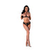 Magic Silk Soft Petals Cupless Bra And Split Crotch Panty Set Black S/m - SexToy.com
