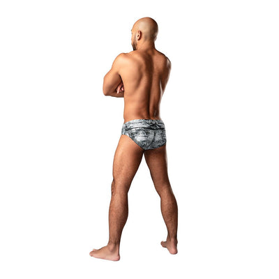 Male Power Dirty Denim Bikini Denim Print S - SexToy.com