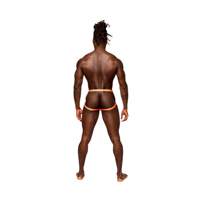 Male Power Rude Awakening Ring Jock Neon Orange S/m - SexToy.com