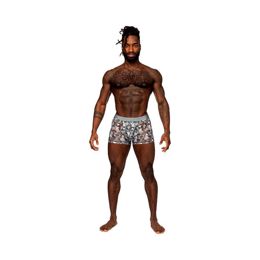 Male Power Sheer Prints Seamless Sheer Short Optical S - SexToy.com