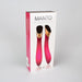 Packaging box of Manto Touch Panel G-spot Vibrator in red with gold and black accents displayed on a white background.