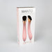 Packaging box of the Manto Touch Panel G-spot Vibrator in soft pink with gold and black accents shown on front.