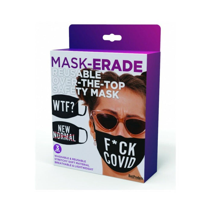 Maskerade Masks - F Covid/wtf?/new Normal - 3-pack. - SexToy.com