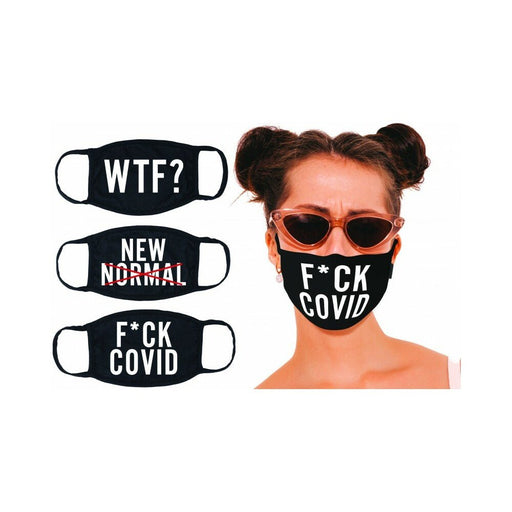 Maskerade Masks - F Covid/wtf?/new Normal - 3-pack. - SexToy.com