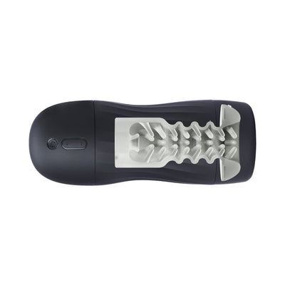 Maxtasy Stroke Master Standard male stroking device with textured internal sleeve and control buttons on black casing.