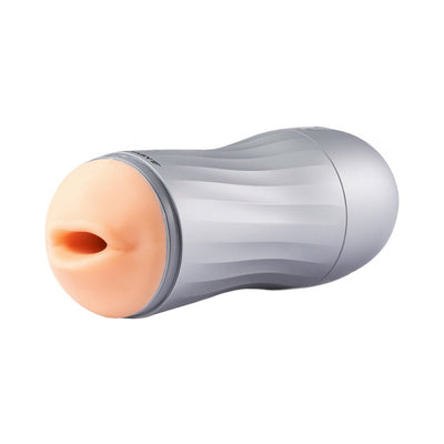 Maxtasy Suction Master realistic stroker with remote control in nude color and silver textured casing.
