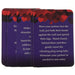 Set of purple and red heart-themed idea cards with intimate activity suggestions for couples.