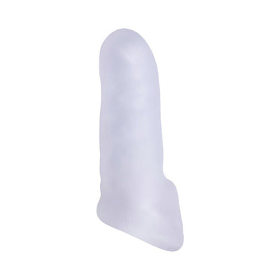 Sheer frosted soft extender with ball strap designed to add length and thickness for enhanced intimacy.
