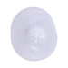 Top view of a frosted translucent extender with textured inner ring and ball strap opening.