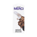 Merci Jacked Up Thick Extender with ball strap in frosted sheer material displayed on hand against white background.