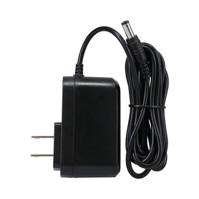 Black power adapter with attached charging cord for Merci Rechargeable Power Wand massager.
