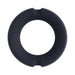 Black silicone-covered metal cock ring with smooth, rounded edges and a 50mm inner diameter.