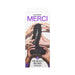 Packaging of Merci The Really Big Dick XL Vac-u-lock suction cup dildo in black with multiple hands holding the product.
