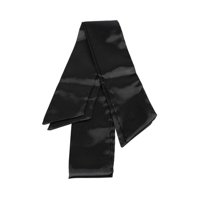 Black satin bondage strap from Merci The Vip Room BDSM Premium Set, smooth and luxurious texture.