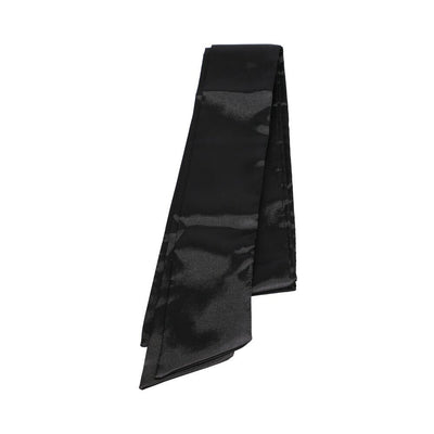 Black satin bondage strap from Merci The Vip Room BDSM premium set, smooth and luxurious texture.
