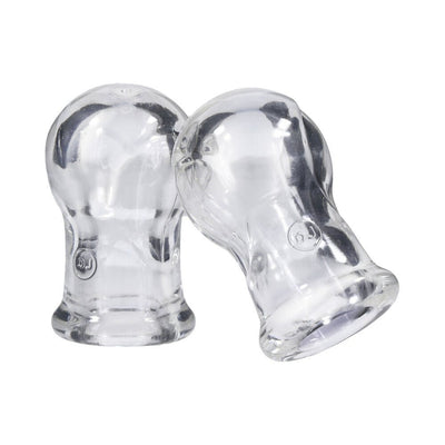 Clear Merci Tweak nipple suckers set made of soft, sheer material for comfortable, hands-free suction and stimulation.