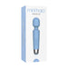 Powder blue Mini Halo Wireless Wand 20x with textured handle and silver base in retail packaging.