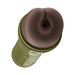 Top view of Model B-02 Stroker with a textured, ribbed tunnel and olive green ergonomic handle.