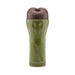 Model B-02 Stroker with olive green textured handle and soft brown insert sleeve on white background.