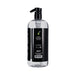 Clear 32 oz pump bottle of Mood Lube Water-Based lubricant with black label and ingredients list visible on the back.