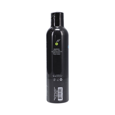 Black 8 oz bottle of Mood Water-Based Lubricant by Doc Johnson with ingredient and usage information on label.
