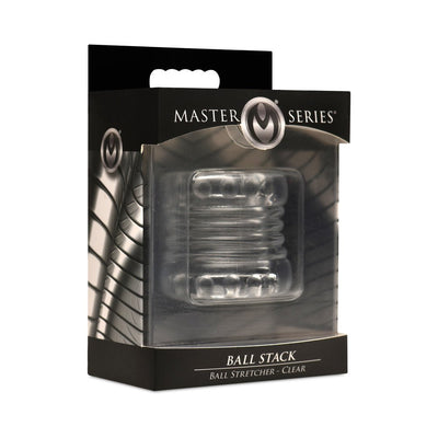 Clear stacked ball stretcher in black Master Series packaging with textured nubs visible through transparent window.
