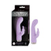 Lavender My Secret Rabbit vibrator with ergonomic curve and dual stimulation, shown with black packaging highlighting 10 functions and USB recharge.