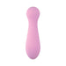 Pink silicone vibrator with a rounded head and textured grip, designed for discreet and comfortable use.