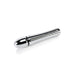 Sleek, metallic tapered dildo with a glossy finish and ergonomic design for comfortable use.