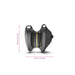 Compact black Mystim Hearts Desire eStim lay-on vibrator with gold accent, measuring 2.6 inches in width and height.