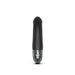 Black Mystim Real Deal Neal eStim Vibrator with smooth silicone finish and faceted transparent base on white background.