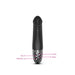 Black Mystim Real Deal Neal eStim vibrator with labeled control buttons for plus, minus, vibration, and e-stim functions.
