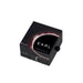 Black box packaging of Mystim the Earl stainless steel cock ring with product details and branding visible