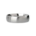 Brushed stainless steel round cock ring with smooth finish, 48mm diameter, designed for enhanced stamina and comfort.