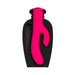 Bright pink dual-action vibrator in a sleek black protective case, designed for clitoral and G-spot stimulation.