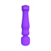 Purple silicone massage wand with ergonomic handle and flexible rounded head for deep soothing massages.
