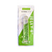 Clear 6-inch flexible dildo with flared base in green jelly material, packaged in a green and white blister pack.