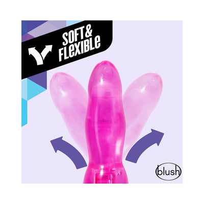 Pink Naturally Yours Bloom vibrator demonstrating its soft and flexible design with adjustable angles.