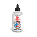 Clear 8oz bottle of Naughty Janes Sex Sauce natural lubricant with retro-style label and black twist cap.