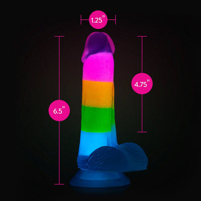 Neo Elite Gitd Rainbow Rave 6.5 - SexToy.com
