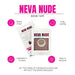 Neva Nude boob tape packaging showing 16 feet roll, waterproof, long lasting, easy to remove, available in two colors.