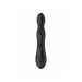 Black Niva Rabbit Vibrator with ergonomic shape and dual motors, featuring control buttons and a smooth silicone finish.
