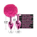 Nixie Metal Butt Plug Set Pom Pom And Jewel-inlaid Metallic Pink - SexToy.com